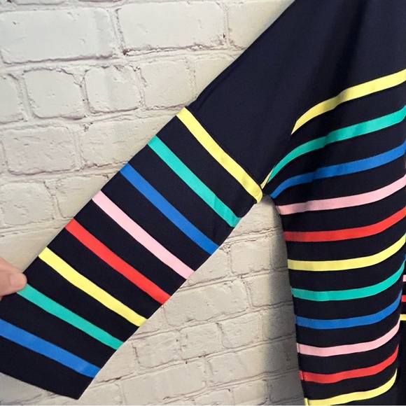 Pomander Place new colorful striped Oversized ladies 3/4 sleeve top One Size - Picture 5 of 9